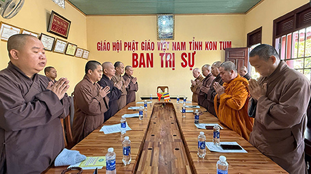 Kon Tum: Thường trực Ban Trị sự GHPGVN tỉnh họp triển khai các hoạt động Phật sự sắp tới.