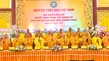 Quảng Ngãi: Hội nghị Trao quyết định nhân sự Ban Trị sự Phật giáo tỉnh Quảng Ngãi sau sáp nhập.